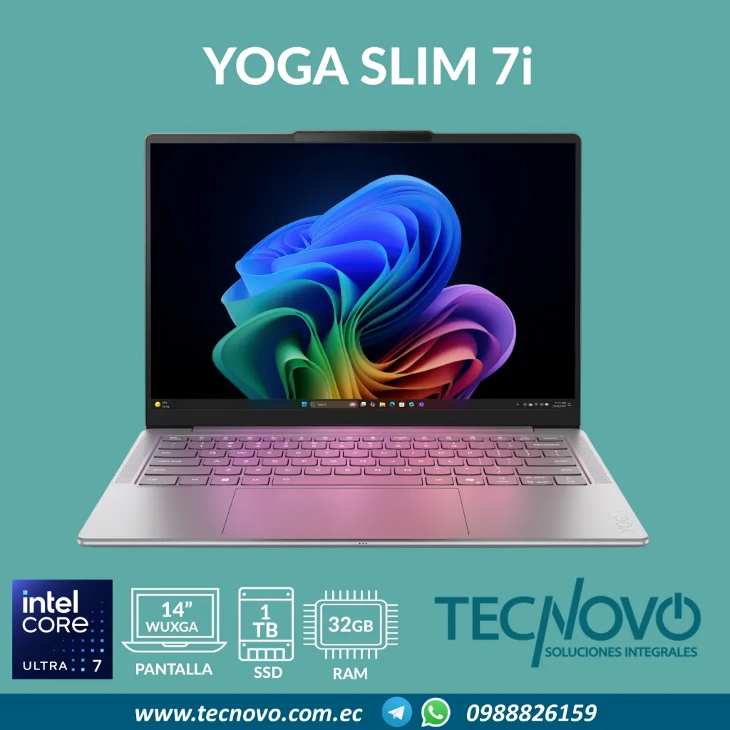 Laptop Lenovo Yoga Slim 7i Aura Edition Intel Core Ultra 7 258V IA 32GB 1TB 14" 2.8K Copilot PC