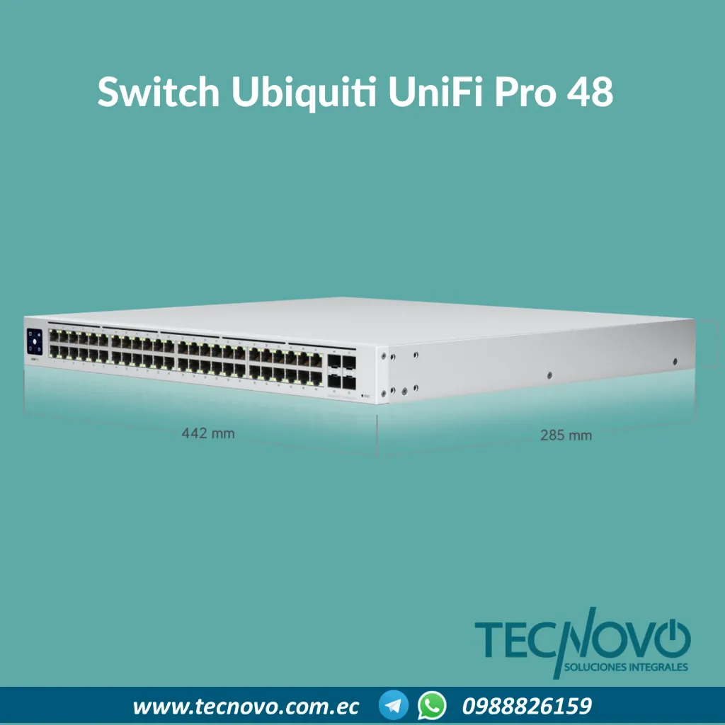 Switch Ubiquiti UniFi Pro 48 Puertos Gigabit + 4 SFP+ 10G