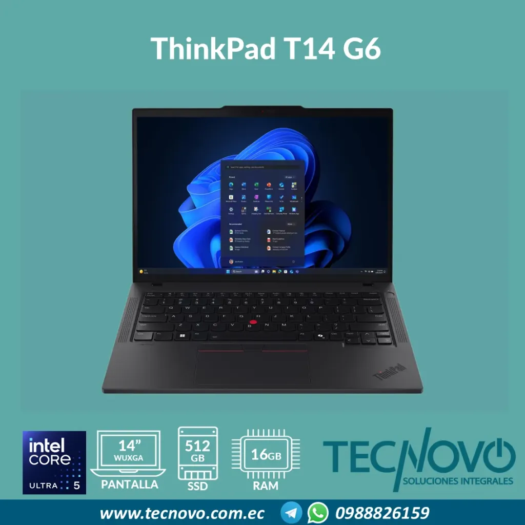 Laptop LENOVO Thinkpad T14 G6 Intel Core Ultra 5 255U 16GB DDR5 512GB-SSD 14" FHD
