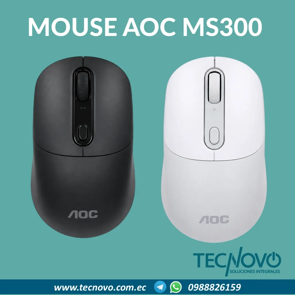 Mouse AOC MS300 Inalámbrico Recargable USB - C (Negro)