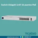 Switch Ubiquiti Unifi 16 puertos POE 16 x 10/100/1000 (8 PoE+) + 2 x Gigabit SFP