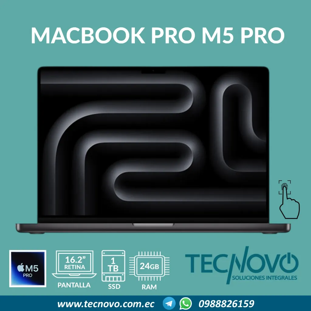 Laptop APPLE MacBook Pro M5 Pro 18-core Chip 20-core GPU 24GB 1TB 16.2" Retina