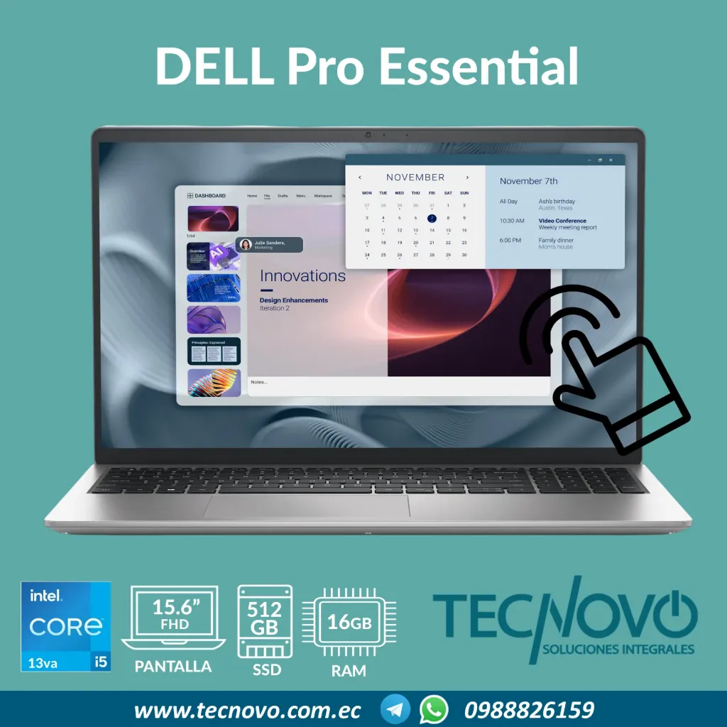Laptop DELL Pro Essential 15 Intel Core I5-1334U 16GB 512GB SSD 15.6" FHD TACTIL