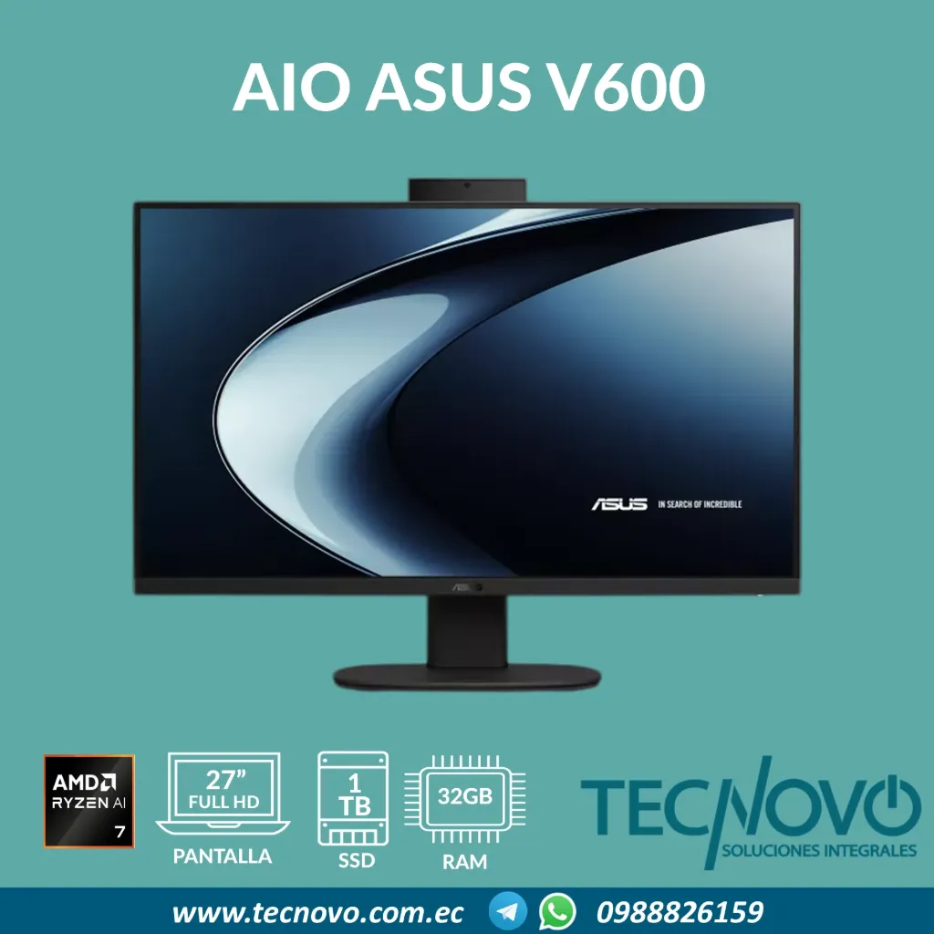 Computador AIO ASUS V600 AMD Ryzen AI 7 350 NPU 32GB 1TB 27" FHD TOUCH