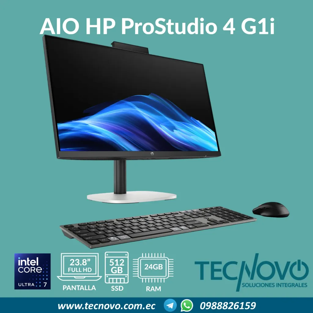 Computador AIO HP ProStudio 4 G1i Ultra 7 265T 24GB 512GB 23.8" FHD