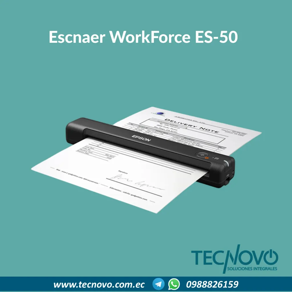 Escáner Epson WorkForce ES-50 Portátil USB A4 600 DPI