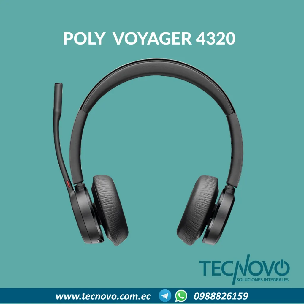 Poly Voyager 4320 certificados para Microsoft Teams, Auriculares USB-A + Dongle BT700