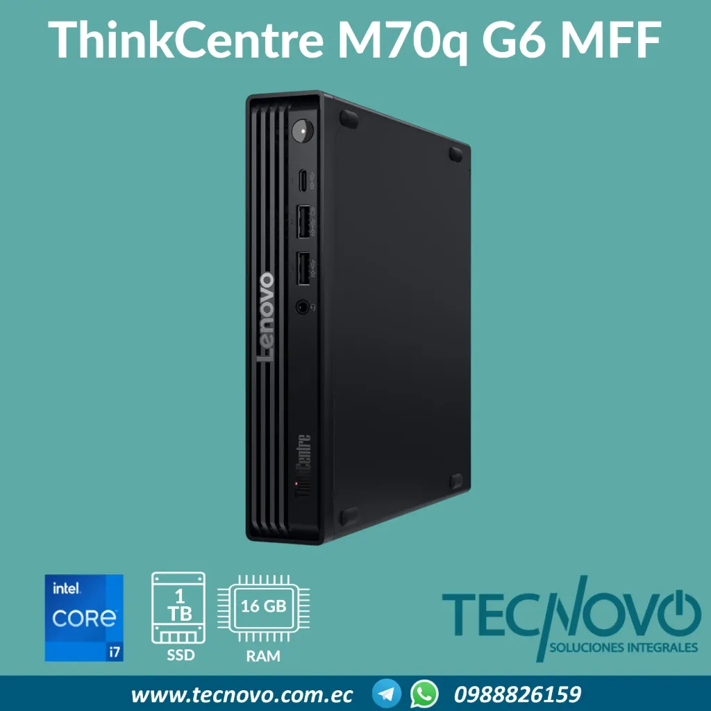 Computador LENOVO ThinkCentre M70q G6 MFF Intel Core Ultra 7 265T 16GB 1TB