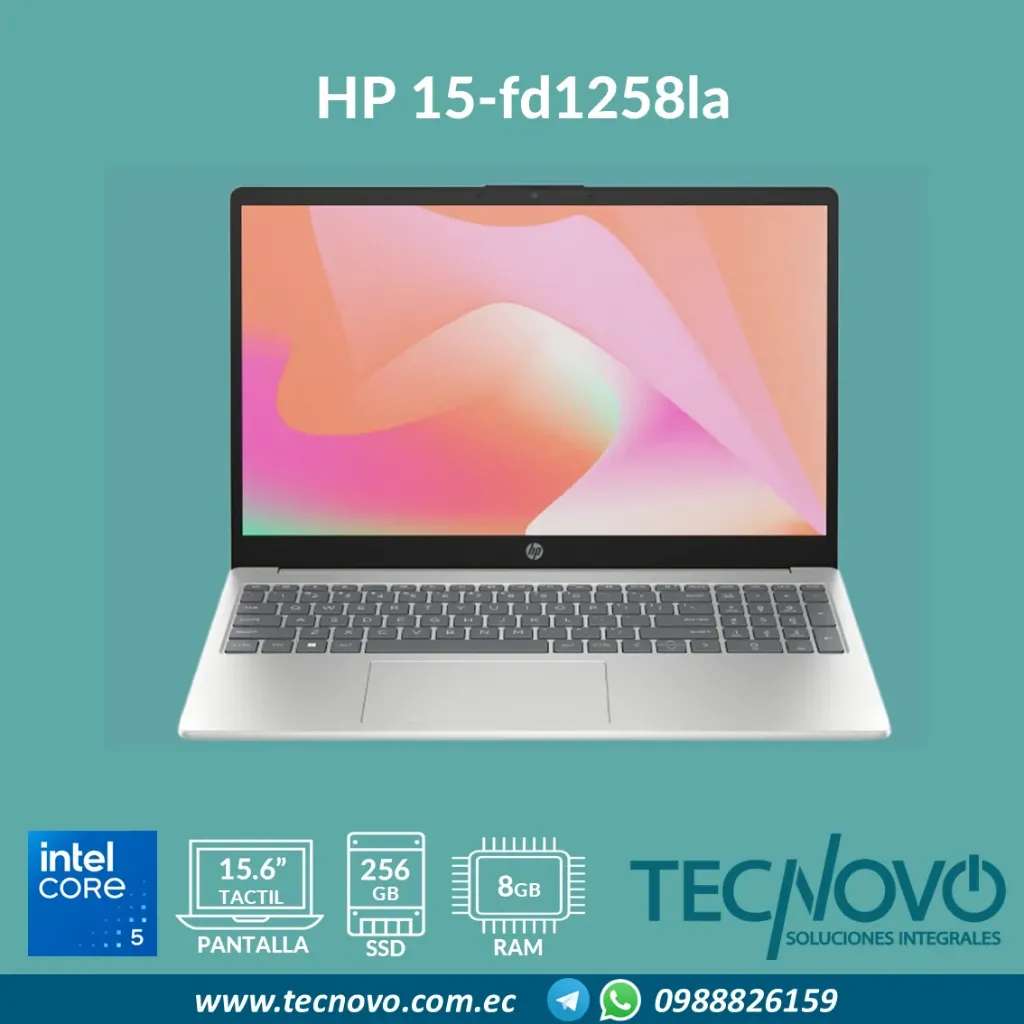 Laptop HP 15-fd1258la Intel Core 5 120U 8GB 256GB SSD 15.6" FHD