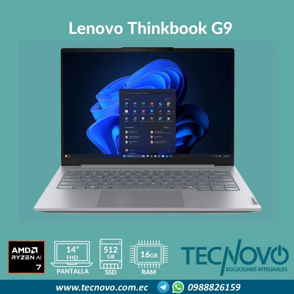 Laptop LENOVO Thinkbook G9 AHP AMD Ryzen 7 250 16GB DDR5 512GB-SSD 14" FHD
