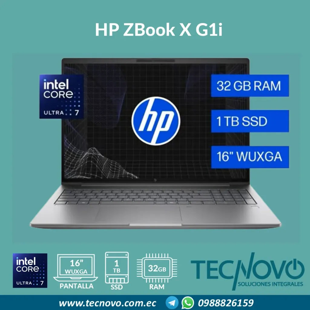 Laptop HP ZBook X G1i Workstation Intel Core Ultra 7 255H 32GB 1TB VID-8GB RTX PRO 1000 16" IPS
