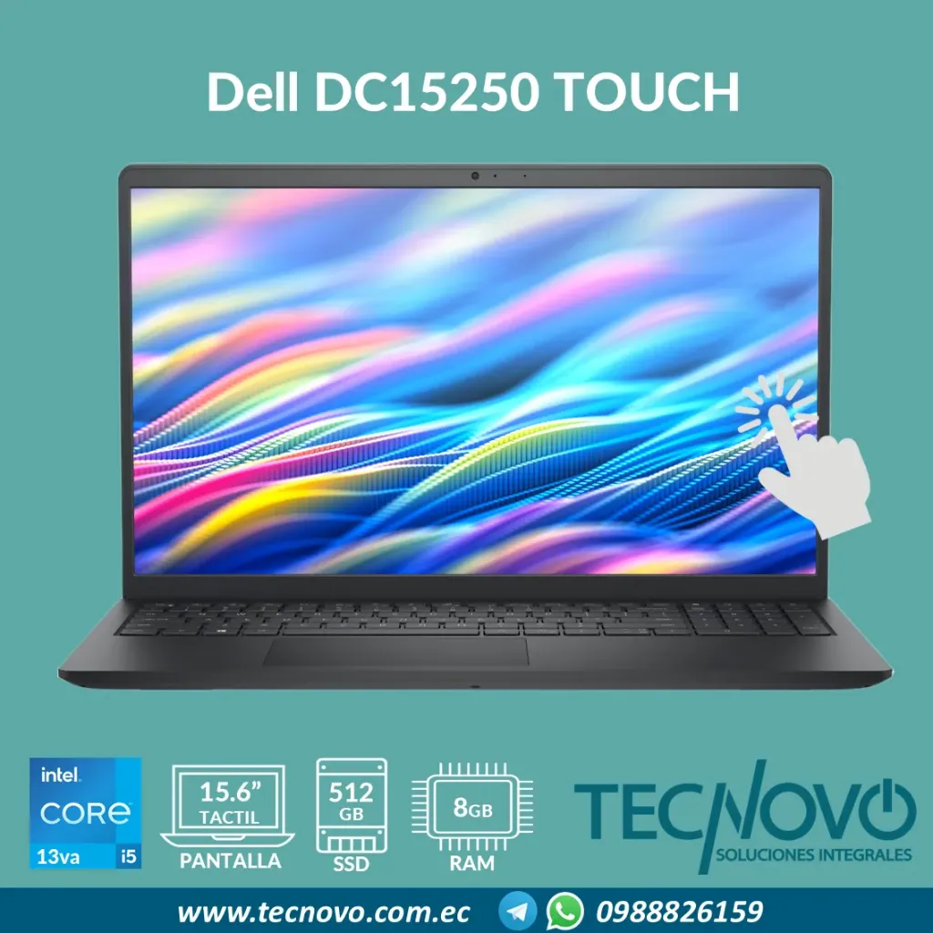 Laptop DELL 15 DC15250 Intel Core I5-1334U 8GB 512GB SSD 15.6" FHD TACTIL