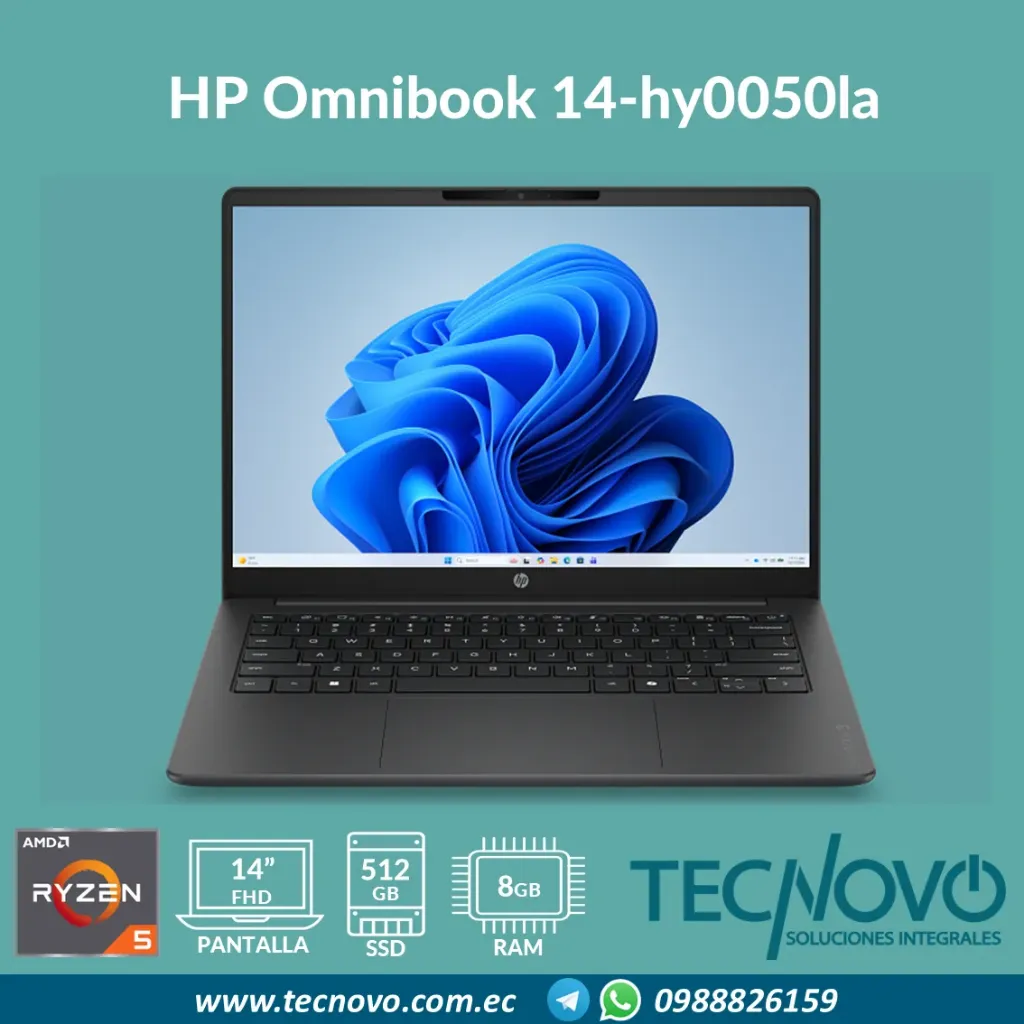 Laptop HP Omnibook 14-hy0050la Amd Ryzen 5 40 8GB 512GB 14"