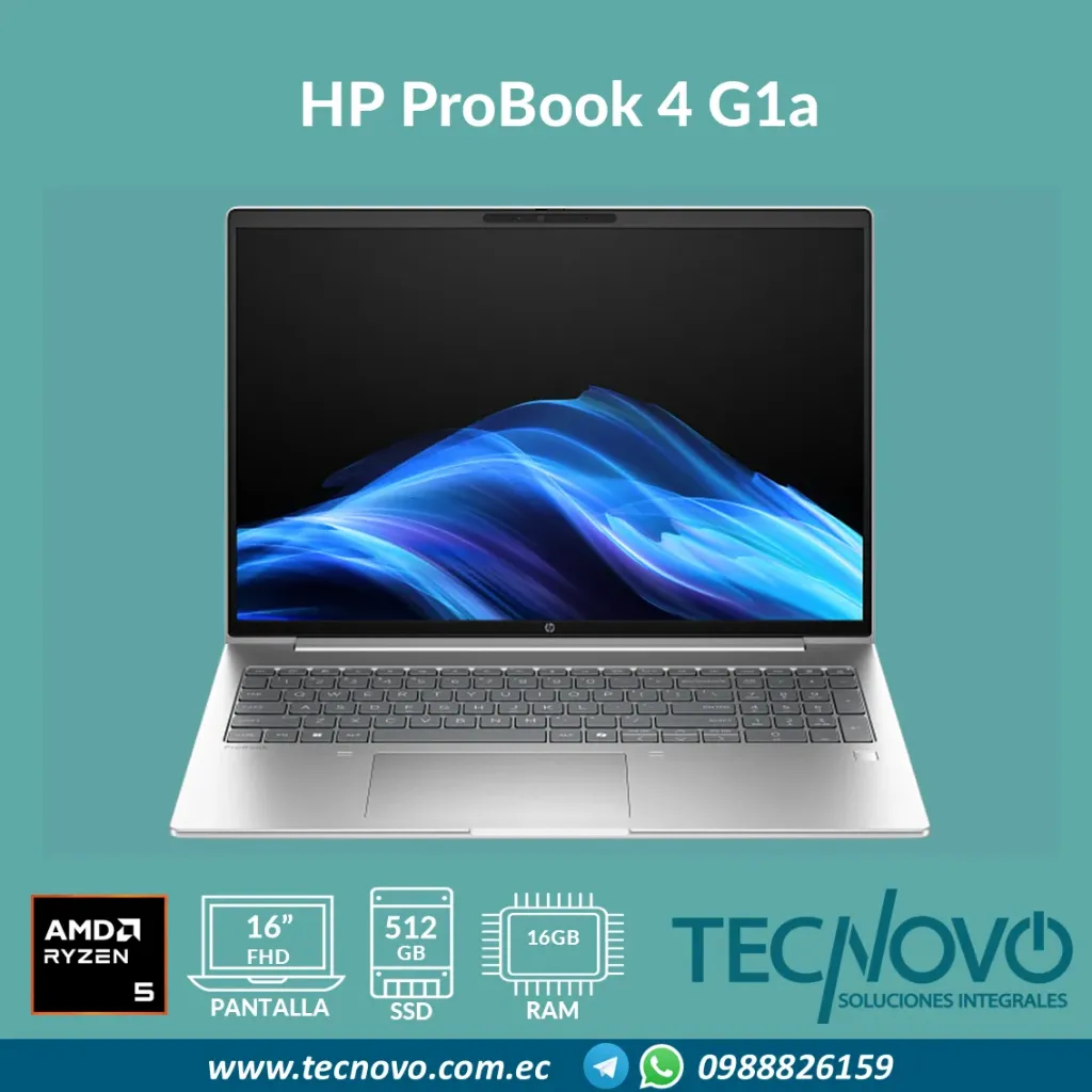 Laptop HP ProBook 4 G1a AMD Ryzen 5 220 16GB 512GB-SSD 16" FHD