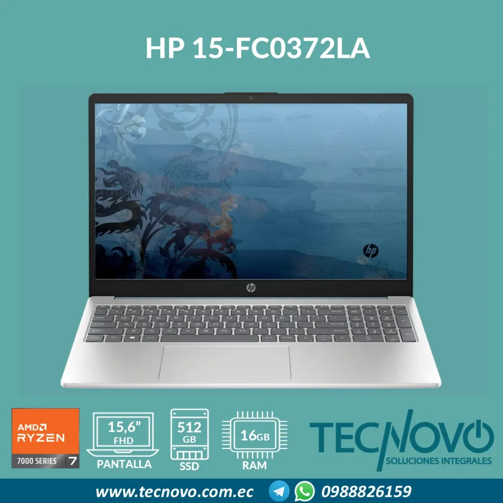 Laptop HP 15-fc0371la AMD Ryzen 7 7730U 16GB 512GB SSD 15.6" FHD