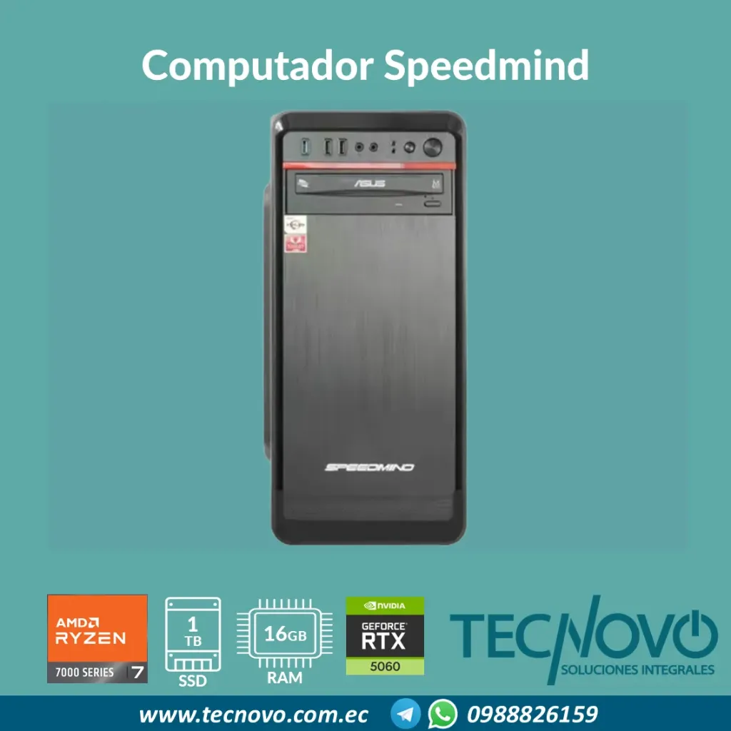 Computador CPU Speedmind RYZEN 7 5700 16GB 1TB RTX5060 8GB