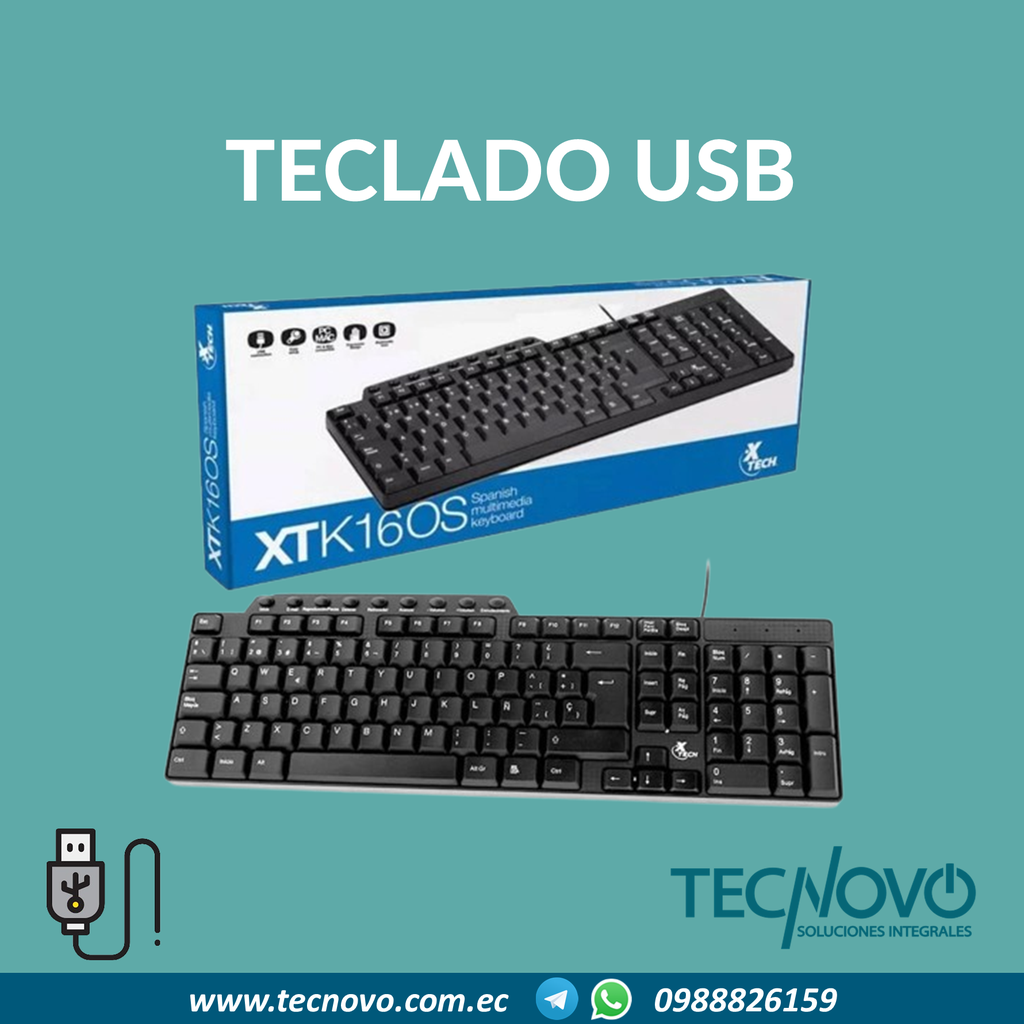 Teclado XTECH XTK160S USB