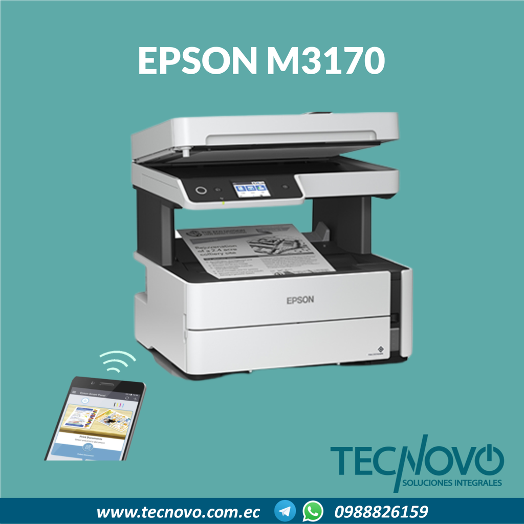 Impresora EPSON M3170 Multifunción + Fax WIFI B/N Dúplex ADF