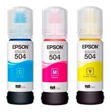 Tinta EPSON Original T504 Color para modelos EcoTank L4150, L4160, L4260, L6161, L6171, L6191, L6270, L14150