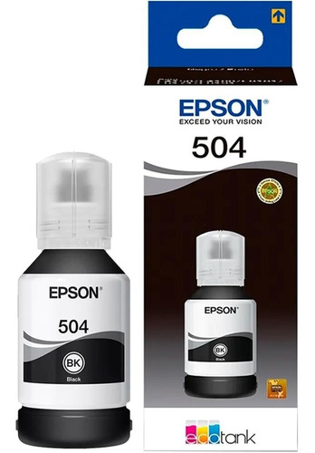 Tinta EPSON Original T504 Negro para modelos EcoTank L4150, L4160, L4260, L6161, L6171, L6191, L6270, L14150
