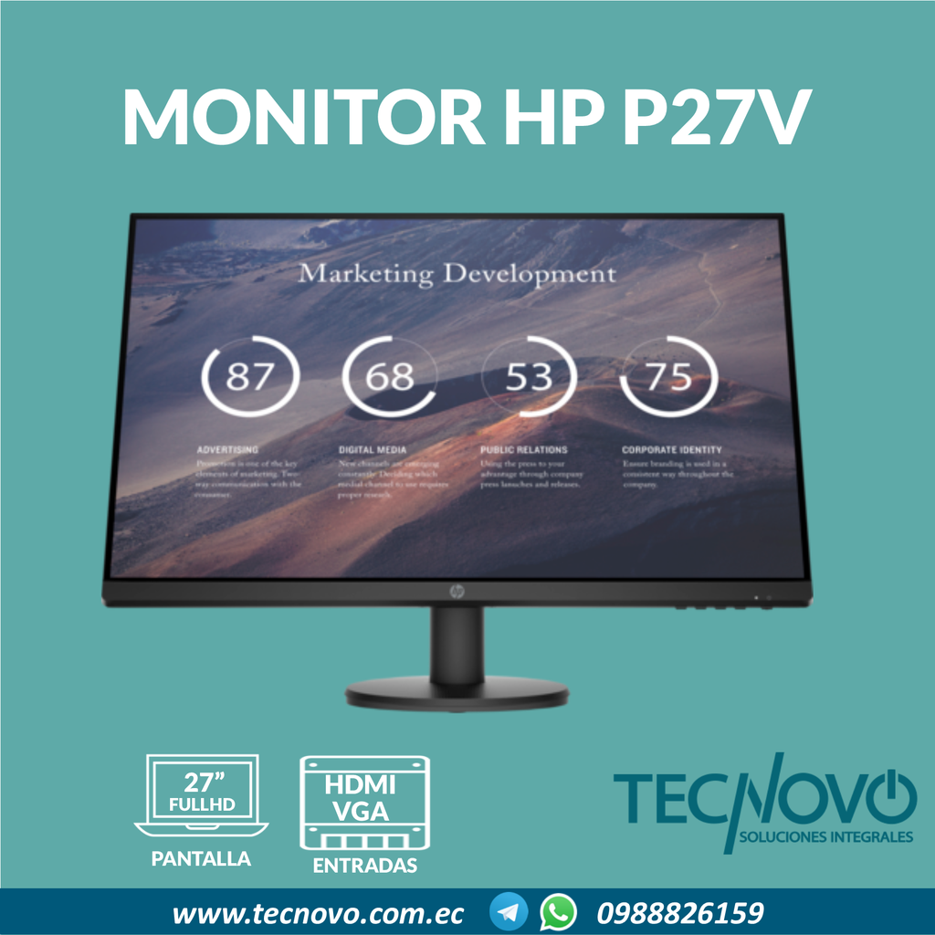 Monitor HP P27V 27" FULL HD