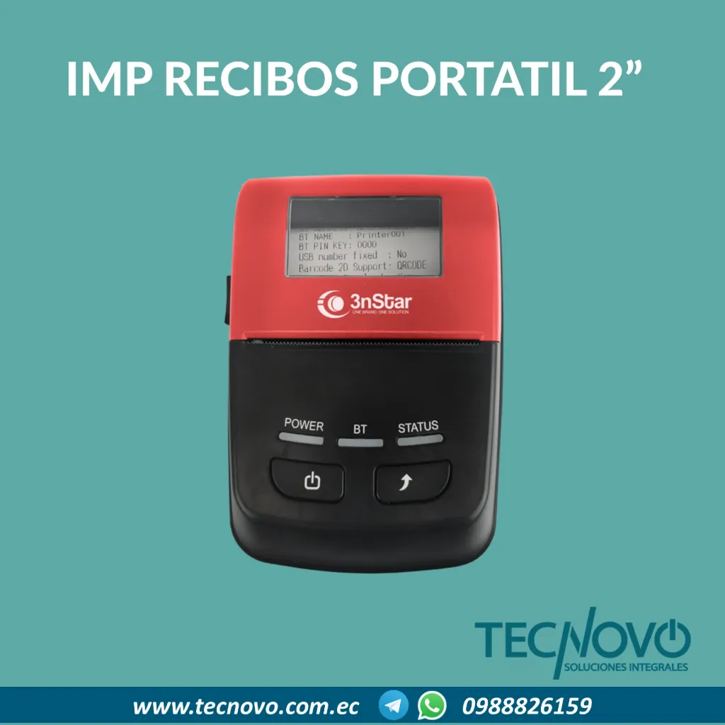 IMPRESORA RECIBOS 3NSTAR PORTATIL TD BLUETOOTH – USB 2"