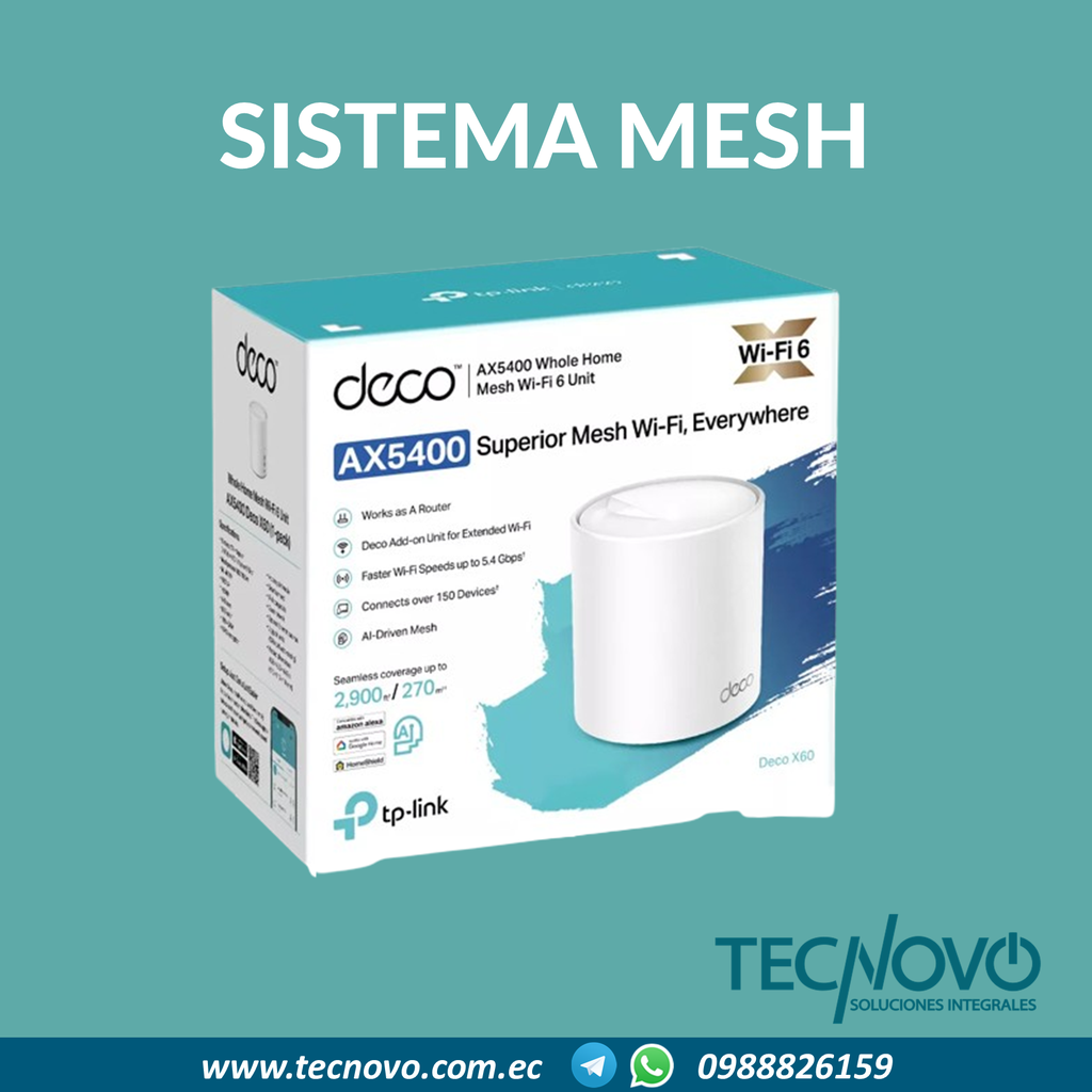 Sistema WIFI MESH AX3000 1-pack DECO X60