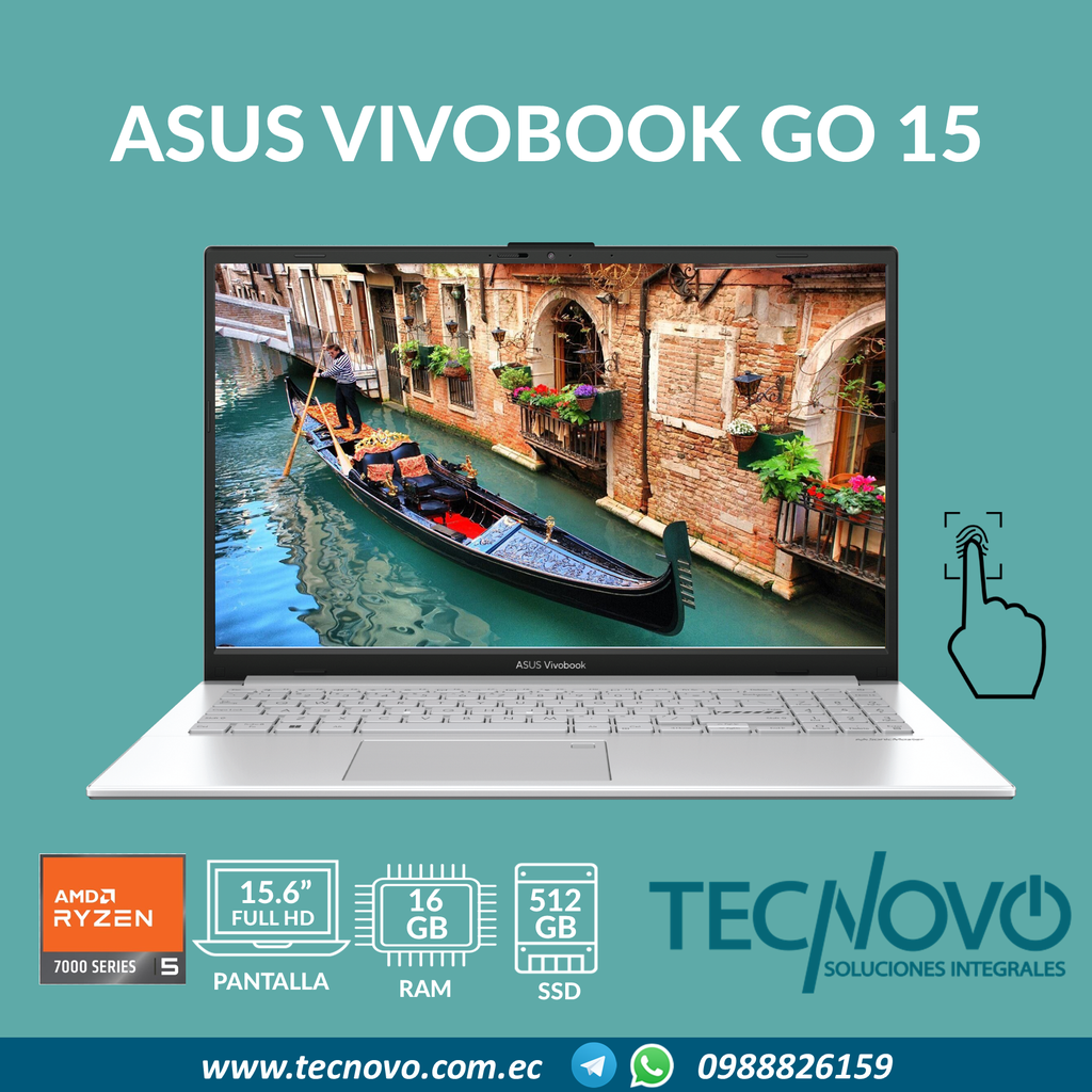 Laptop ASUS VivoBook Go 15 E1504FA R5-7520U 16GB 512GB-SSD 15.6" FHD W11
