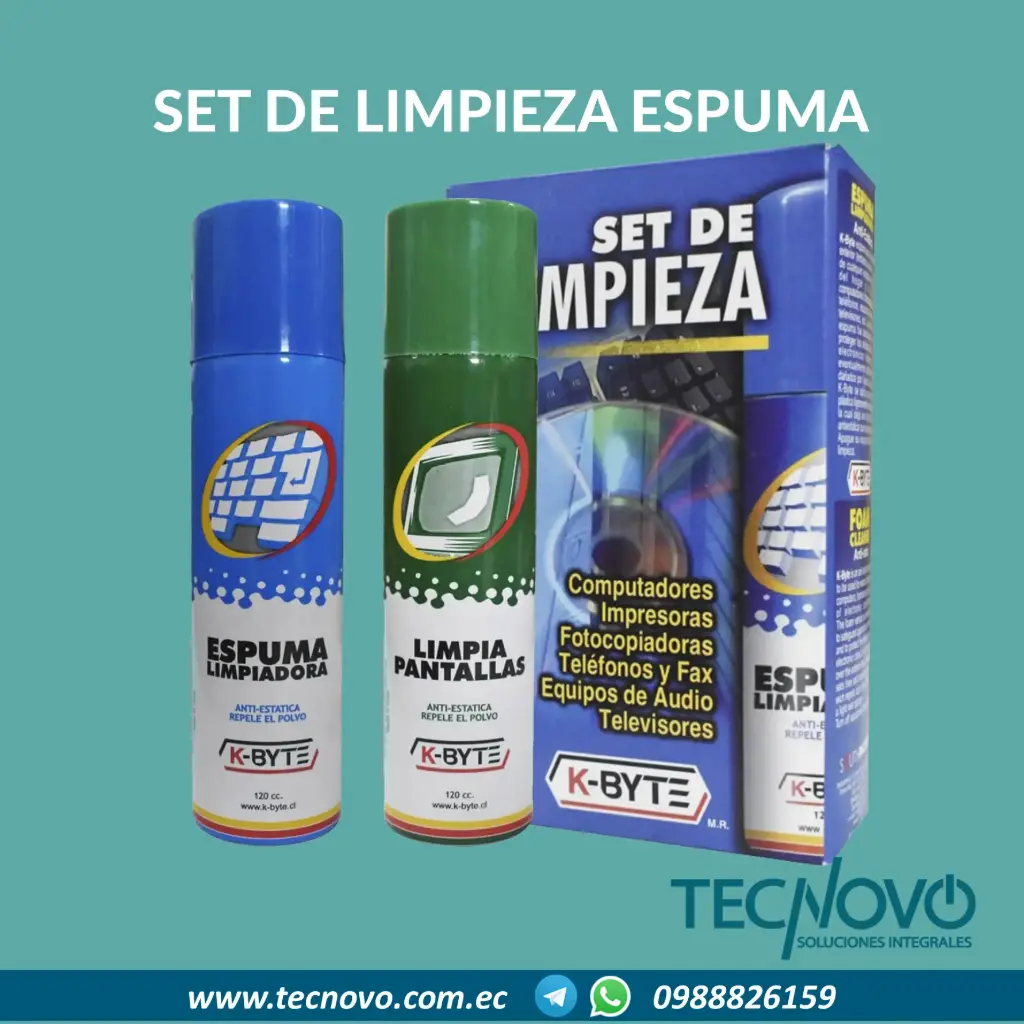 Kit limpieza K-BYTE Espuma y limpia pantalla
