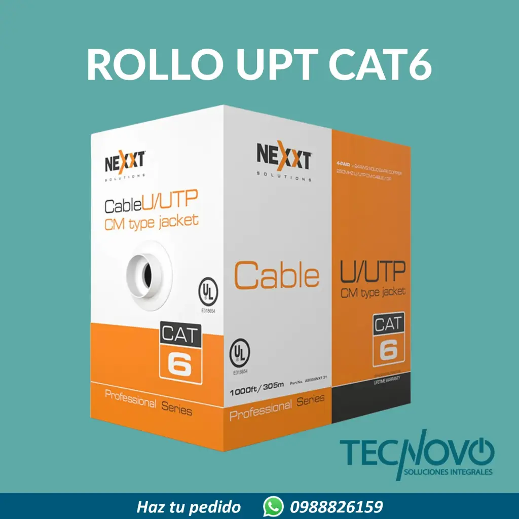 Rollo de cable UTP NEXXT CAT6 305 metros
