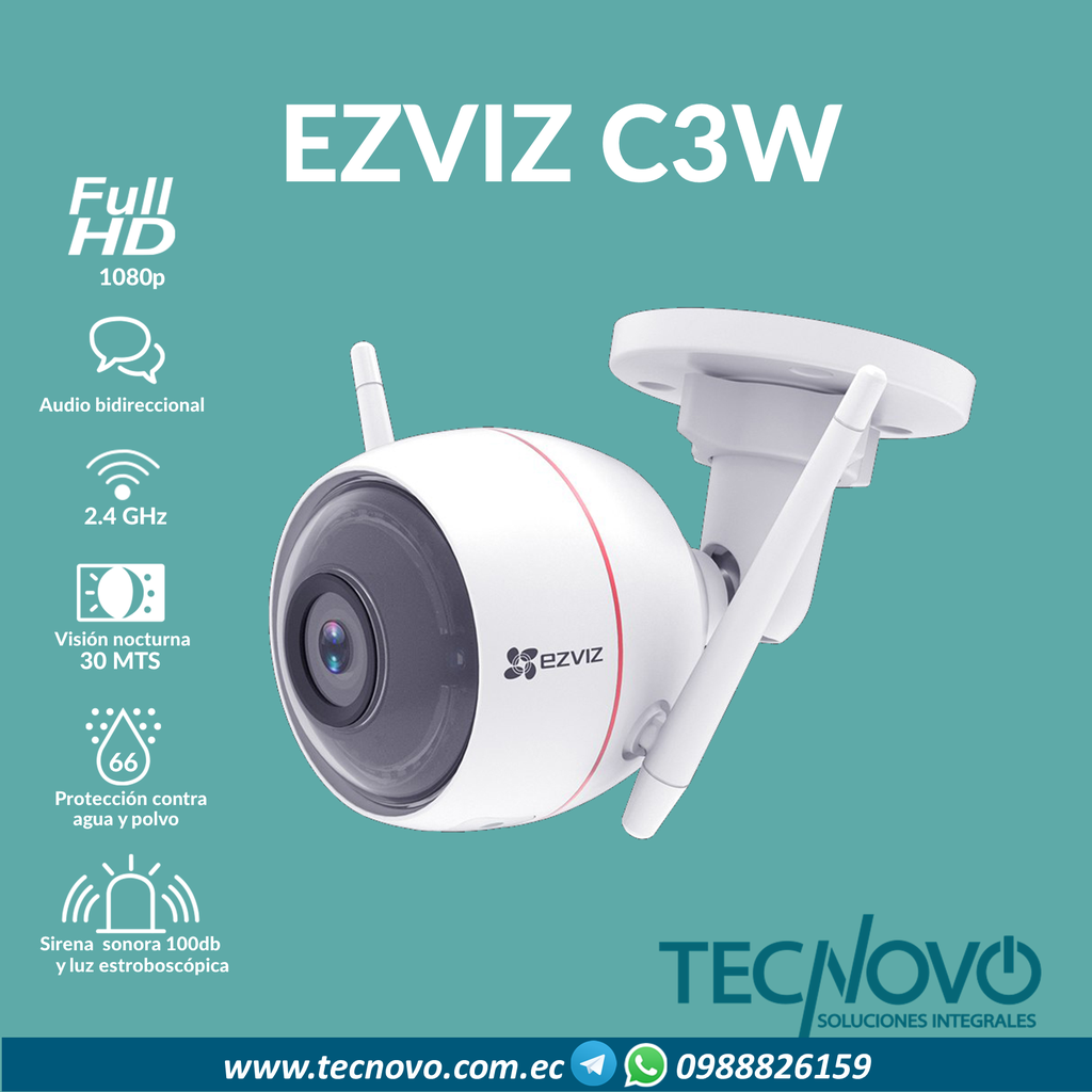 Cámara EZVIZ C3W exteriores 1080p ALARMA/LUZ ESTROBOSCÓPICA