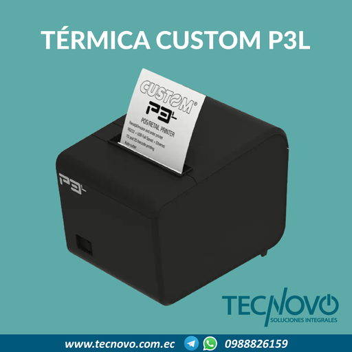 Impresora Térmica POS CUSTOM P3L USB + Serial + Ethernet Corta-automático