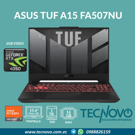 Laptop ASUS TUF Gaming A15 R7-7735HS 16GB 1TB SSD RTX-4050 6GB 15.6" FHD