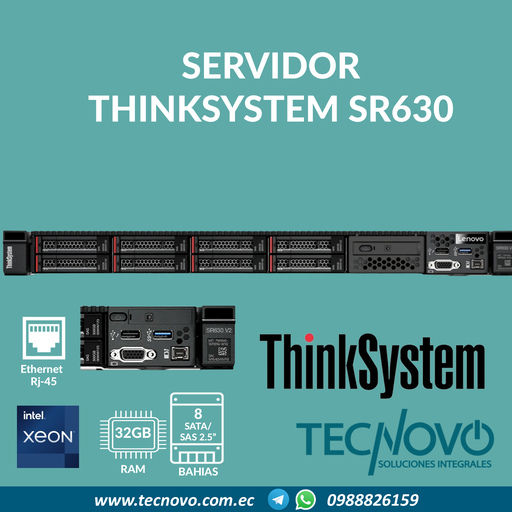 Servidor Lenovo ThinkSystem SR630 V2 4309Y 32GB 3x2TB SAS