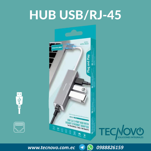 HUB KOS-9023 USB 3.0+Ethernet