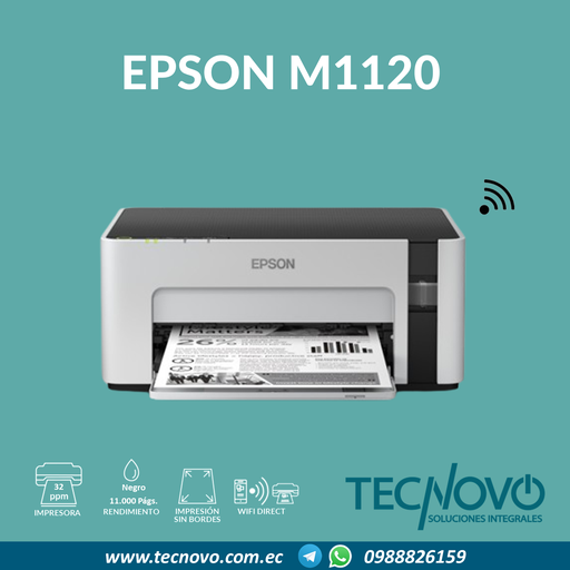 Impresora EPSON EcoTank M1120 Monocromática WIFI A4