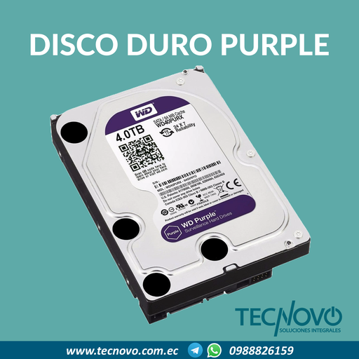 Disco duro WESTERN DIGITAL SATA Purple 4TB
