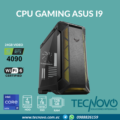 Computador Gaming ASUS I9-14900k 128GB 2TB SSD + 4TB RTX-4090 24GB RGB