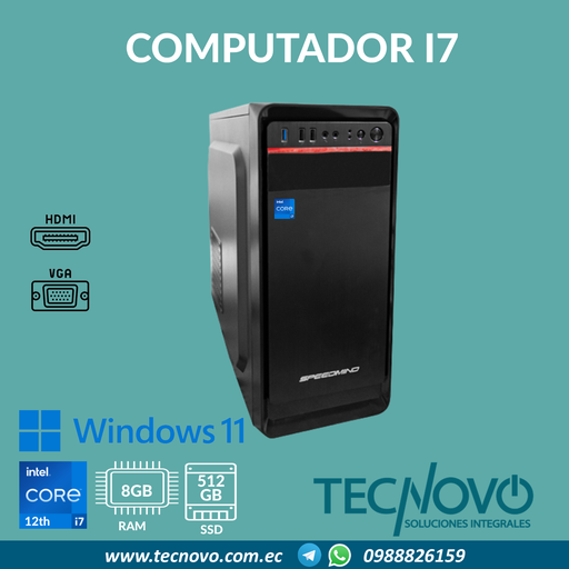 Computador CPU I7-12700 8GB 512GB-SSD W11