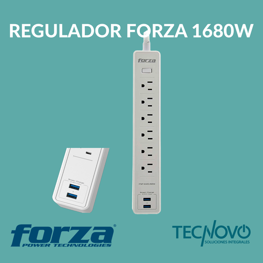 Regleta Forza FSP-612USBW protector de sobretensión 6 tomas