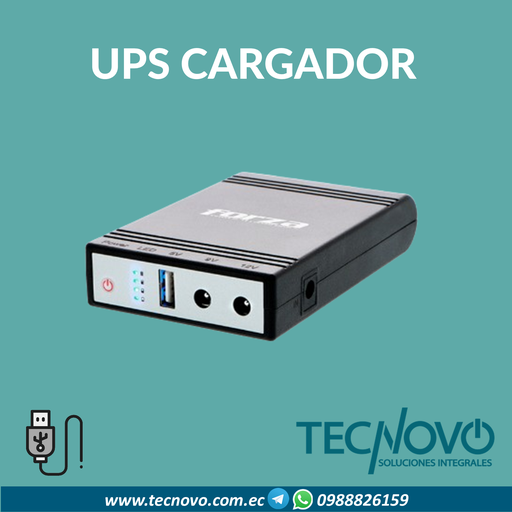 Mini UPS y cargador portátil FORZA 14W USB/DC