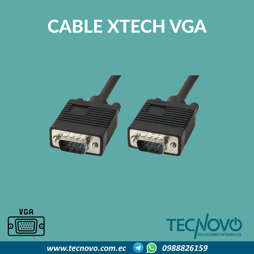 Cable XTECH VGA XTC-308 macho a macho 1.8m 