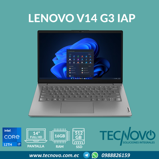 Laptop LENOVO V14 G3 IAP I7-1255U 16GB 512GB SSD 14" FHD