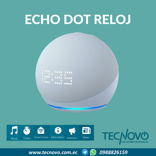 Altavoz AMAZON ALEXA Echodot 5taGen Reloj 