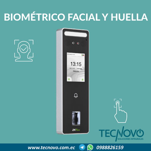 Control biométrico facial y huellas ZKTECO SpeedFace-V3L