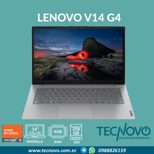 Laptop LENOVO V14 G4 AMN Ryzen 5-7520U 8GB 256GB SSD 14" FHD