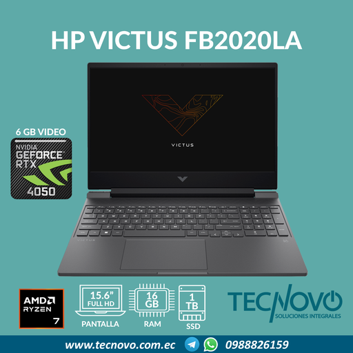 Laptop HP 15-fb2020la AMD Ryzen 7-8845HS 16GB 1TB SSD RTX 4050-6GB 15.6" FHD