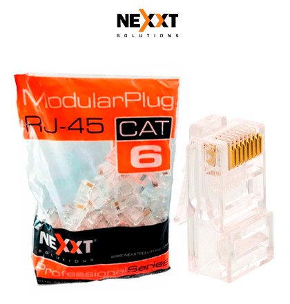 Plug Conector NEXXT RJ45 CAT6 (paquete de 100 unidades)