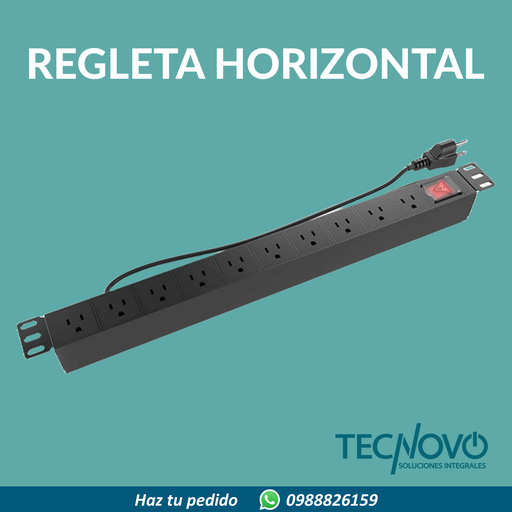 Regleta horizontal NEXXT de 9 tomas 125V 15A