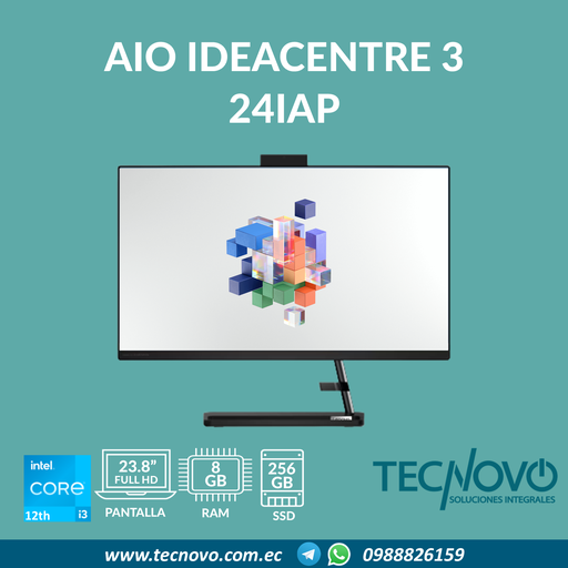 Computador AIO LENOVO Ideacentre 3 24IAP7 I3-1215U 8GB 256GB-SSD 23.8" FHD